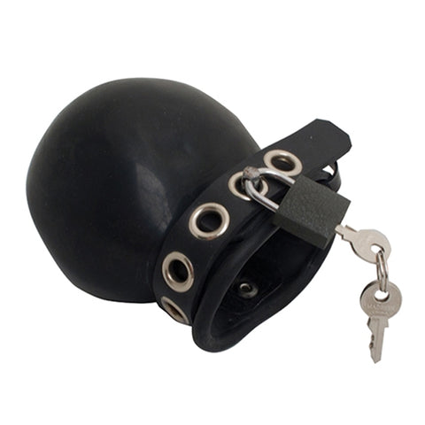 Rubber Lockable Cock And Ball Prison